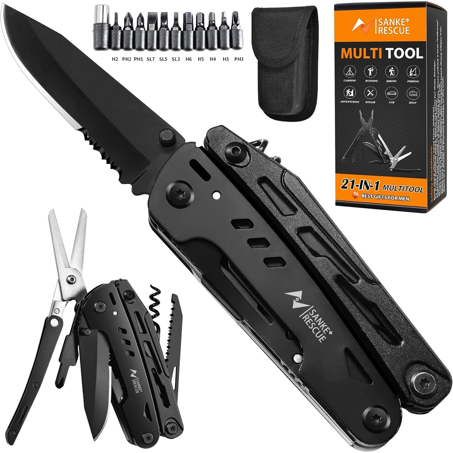 Stainless Steel Folding Pliers Functional Plier Hand Tools Plier Screwdriver Camping Gears Kit Outdoor Pocket Knife Multi-Tool