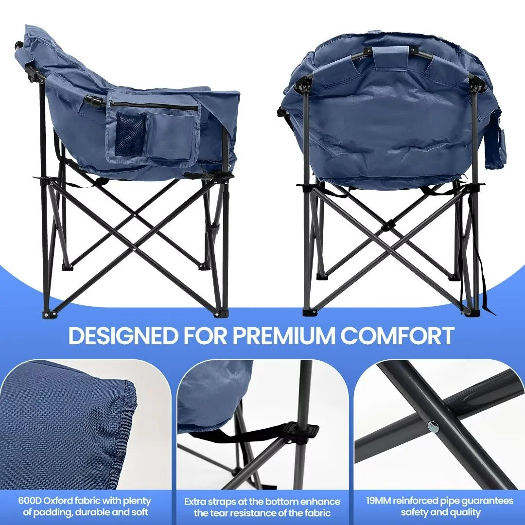 Heated Camping Chair W/Lumbar Support- 10000Mah Power Bank Included, Adults Padded Portable Camping Chair Outdoor Heated Chair, Carry Bag,Teal